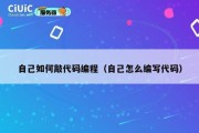 自己如何敲代码编程（自己怎么编写代码）