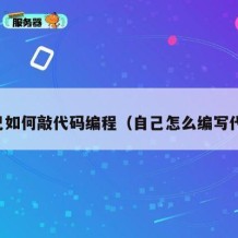 自己如何敲代码编程（自己怎么编写代码）