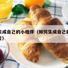 如何生成自己的小程序（如何生成自己的小程序图片）