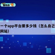 搭建一个app平台要多少钱（怎么自己创建一个网站）