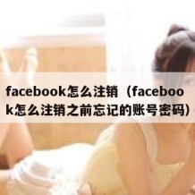 facebook怎么注销（facebook怎么注销之前忘记的账号密码）