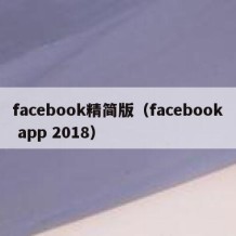 facebook精简版（facebook app 2018）