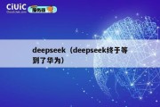 deepseek（deepseek终于等到了华为）