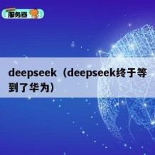 deepseek（deepseek终于等到了华为）