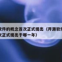 开源软件的概念首次正式提出（开源软件的概念首次正式提出于哪一年）