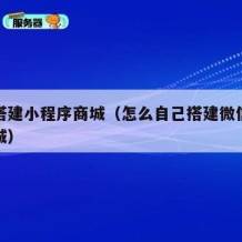 自己搭建小程序商城（怎么自己搭建微信小程序商城）