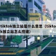 tiktok独立站是什么意思（tiktok独立站怎么搭建）
