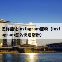 怎样能让instagram涨粉（instagram怎么快速涨粉）