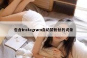 包含instagram自动赞粉丝的词条