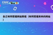 自己如何搭建网站教程（如何搭建简单的网站）