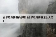 自学软件开发的步骤（自学软件开发怎么入门）