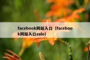 facebook网站入口（facebook网站入口zalo）