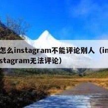 怎么instagram不能评论别人（instagram无法评论）