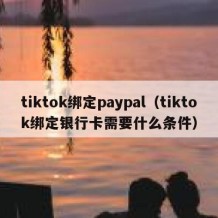 tiktok绑定paypal（tiktok绑定银行卡需要什么条件）