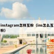 instagram怎样互粉（ins怎么互粉）