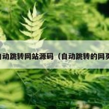 自动跳转网站源码（自动跳转的网页）
