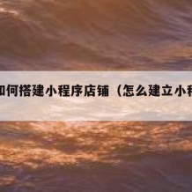 自己如何搭建小程序店铺（怎么建立小程序店铺）