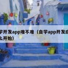 自学开发app难不难（自学app开发应该怎么开始）