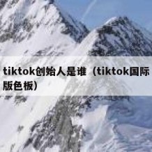 tiktok创始人是谁（tiktok国际版色板）