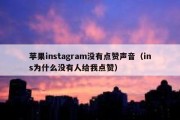 苹果instagram没有点赞声音（ins为什么没有人给我点赞）