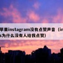 苹果instagram没有点赞声音（ins为什么没有人给我点赞）