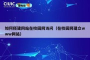 如何搭建网站在校园网访问（在校园网建立www网站）
