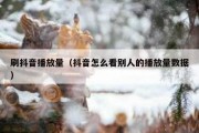 刷抖音播放量（抖音怎么看别人的播放量数据）