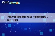 下载小短视频软件91版（短视频app 720p 下载）