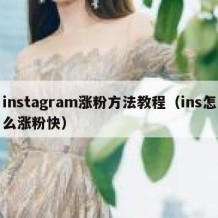 instagram涨粉方法教程（ins怎么涨粉快）