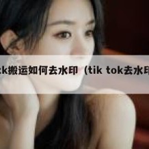 tk搬运如何去水印（tik tok去水印）