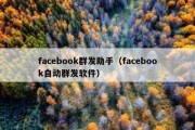 facebook群发助手（facebook自动群发软件）