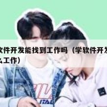 自学软件开发能找到工作吗（学软件开发可以找什么工作）