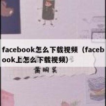 facebook怎么下载视频（facebook上怎么下载视频）