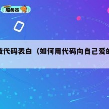 如何敲代码表白（如何用代码向自己爱的人表白）
