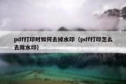 pdf打印时如何去掉水印（pdf打印怎么去除水印）