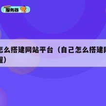 自己怎么搭建网站平台（自己怎么搭建网站平台教程）