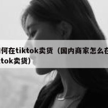 如何在tiktok卖货（国内商家怎么在tiktok卖货）