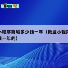微盟小程序商城多少钱一年（微盟小程序商城多少钱一年的）