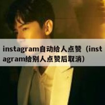 instagram自动给人点赞（instagram给别人点赞后取消）