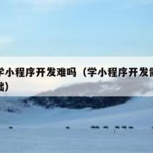 小自学小程序开发难吗（学小程序开发需要什么基础）