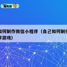 自己如何制作微信小程序（自己如何制作微信小程序游戏）