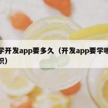 自学开发app要多久（开发app要学哪些知识）