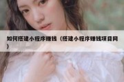 如何搭建小程序赚钱（搭建小程序赚钱项目网）