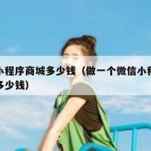 搭建小程序商城多少钱（做一个微信小程序商城要多少钱）