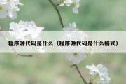 程序源代码是什么（程序源代码是什么格式）