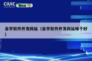 自学软件开发网站（自学软件开发网站哪个好）
