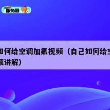 自己如何给空调加氟视频（自己如何给空调加氟视频讲解）