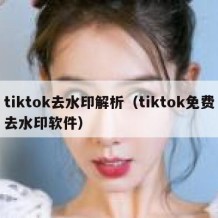 tiktok去水印解析（tiktok免费去水印软件）