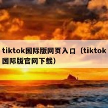 tiktok国际版网页入口（tiktok国际版官网下载）