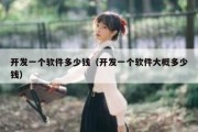 开发一个软件多少钱（开发一个软件大概多少钱）